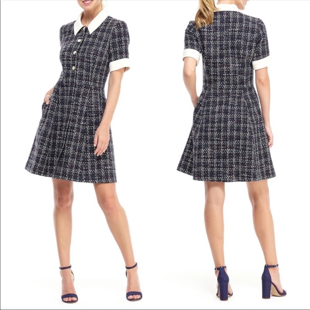 Gal meets Glam Leslie tweed dress button NEW NWT